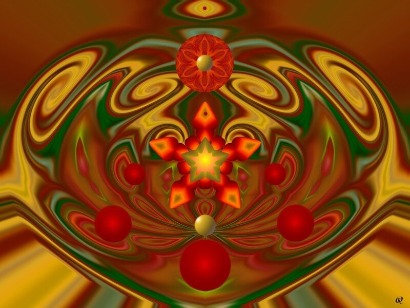 Fractal Mandala Design — Red