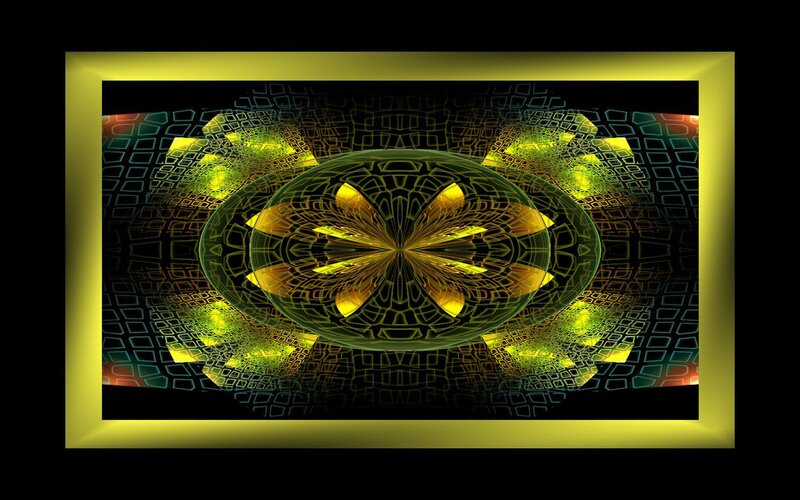 Fractal Mandala Design — Yellow, Hypnotic, Digital Art