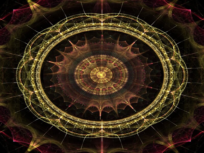 Fractal Mandala Design — Yellow, Hypnotic