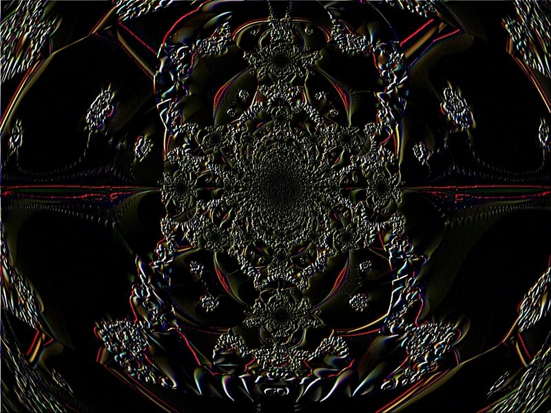 Fractal Mandala Pattern — Black, Hypnotic, Digital Art, Symmetry, Geometric Shapes