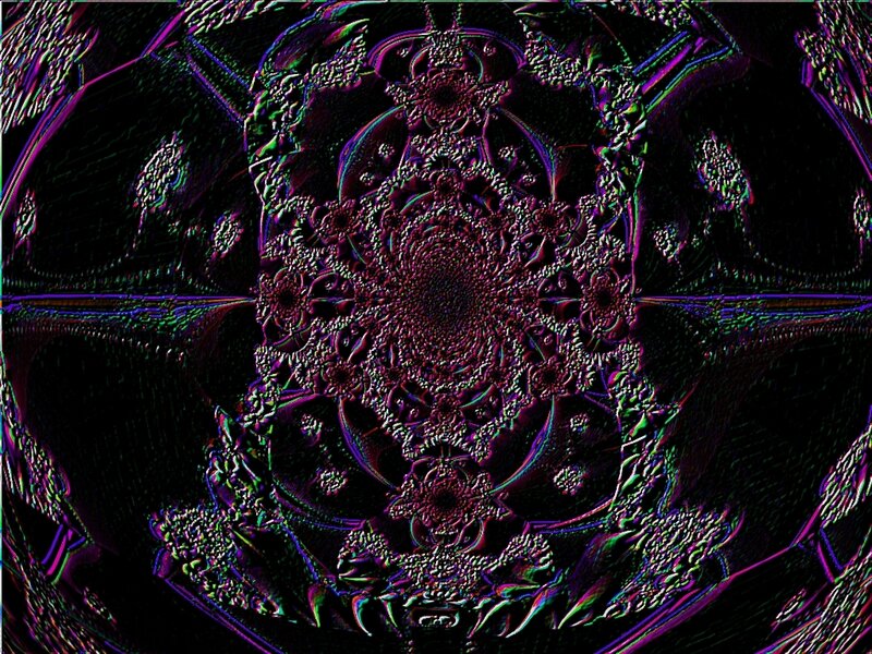 Fractal Mandala Pattern — Black, Hypnotic, Digital Art, Symmetry
