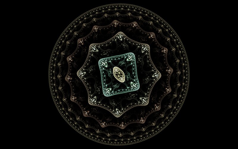 Fractal Mandala Pattern — Black, Hypnotic