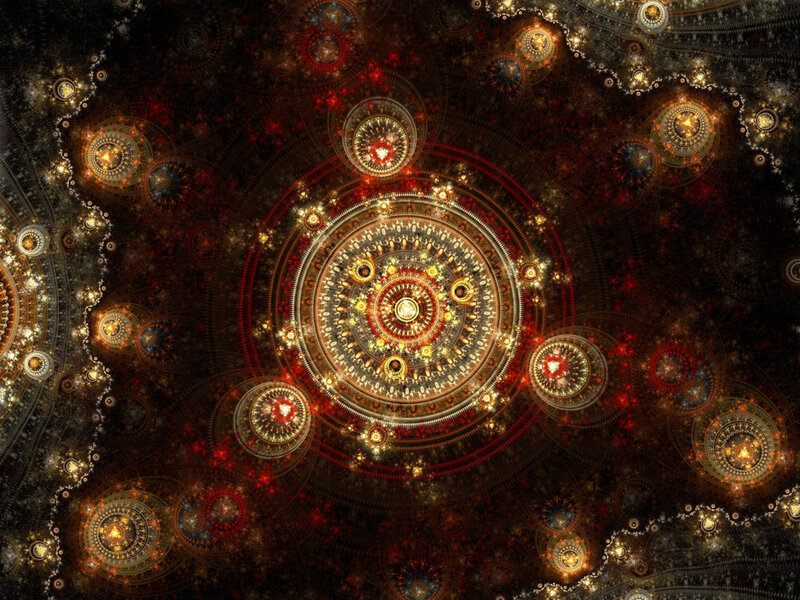 Fractal Mandala Pattern — Black, Mystical