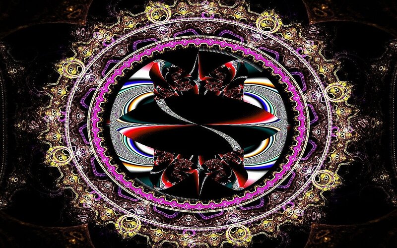 Fractal Mandala Pattern — Black