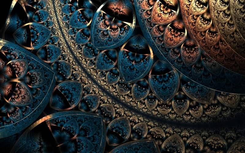 Fractal Mandala Pattern — Blue, Complex