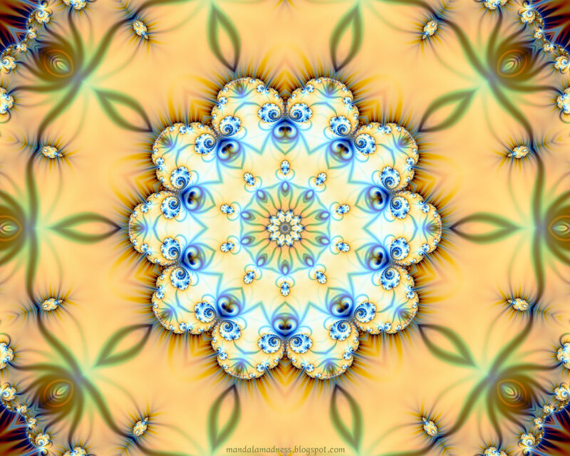 Fractal Mandala Pattern — Blue, Hypnotic, Digital Art, Spirals