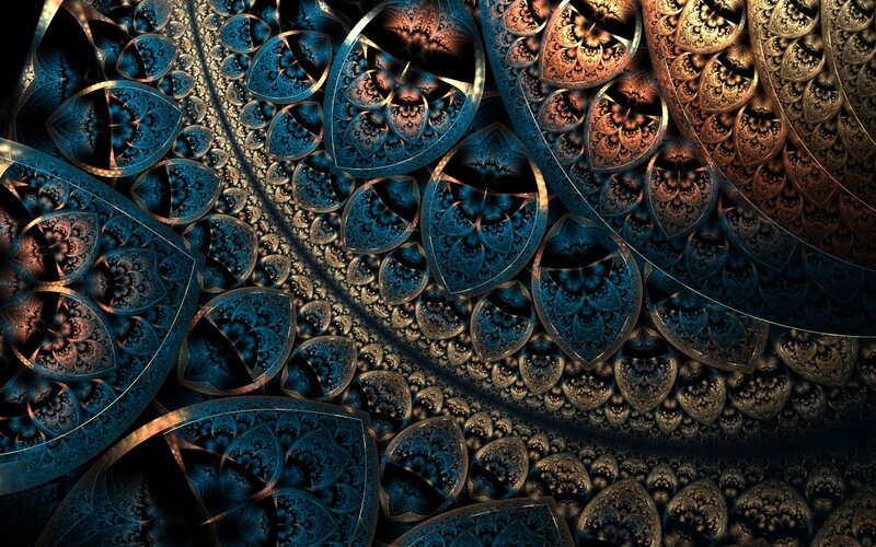 Fractal Mandala Pattern — Blue, Intricate
