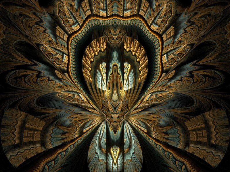 Fractal Mandala Pattern — Brown, Hypnotic, Digital Art