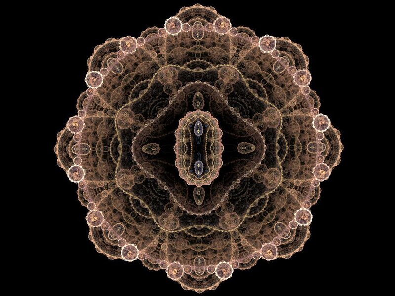 Fractal Mandala Pattern — Brown, Hypnotic