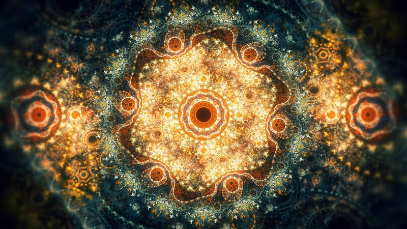 Fractal Mandala Pattern — Gold, Hypnotic, Digital Art