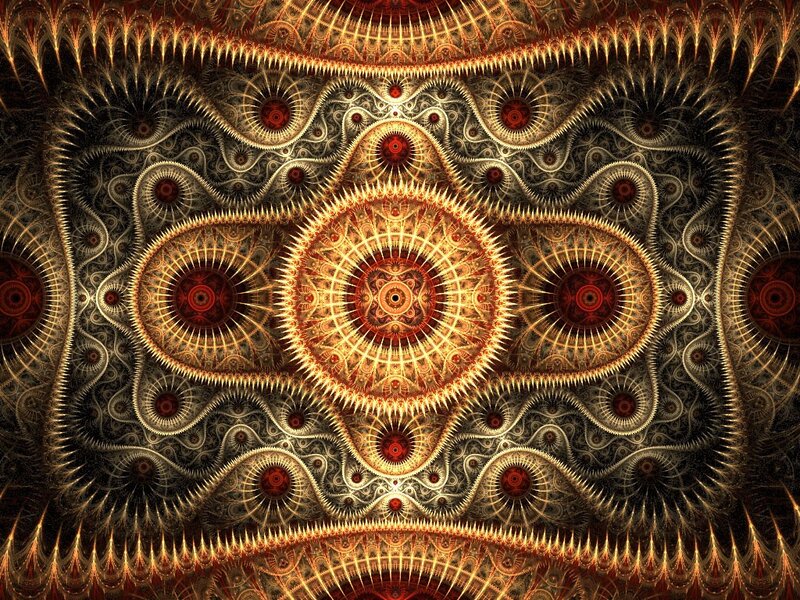 Fractal Mandala Pattern — Gold, Intricate