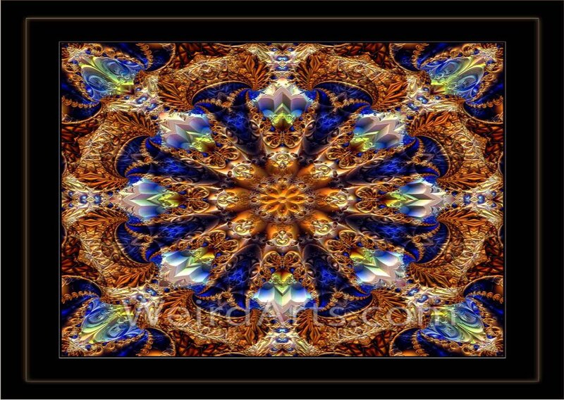 Fractal Mandala Pattern — Gold, Symmetrical