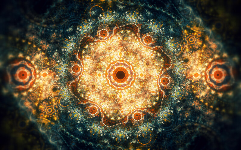 Fractal Mandala Pattern — Gold