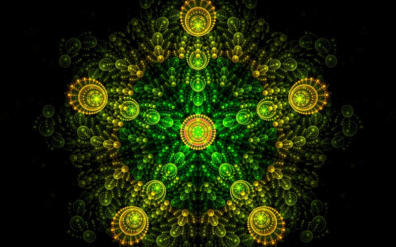 Fractal Mandala Pattern — Green, Hypnotic, Digital Art