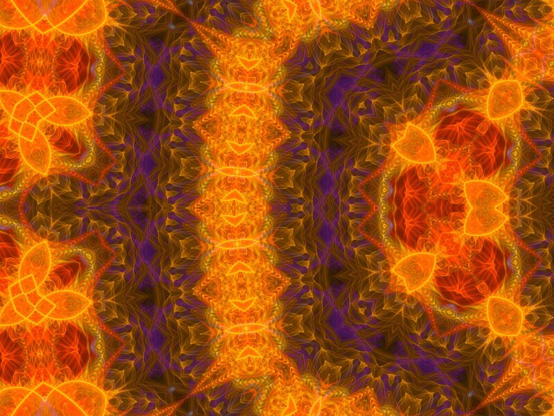 Fractal Mandala Pattern — Orange, Hypnotic