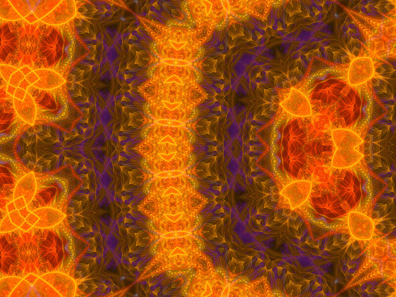 Fractal Mandala Pattern — Orange