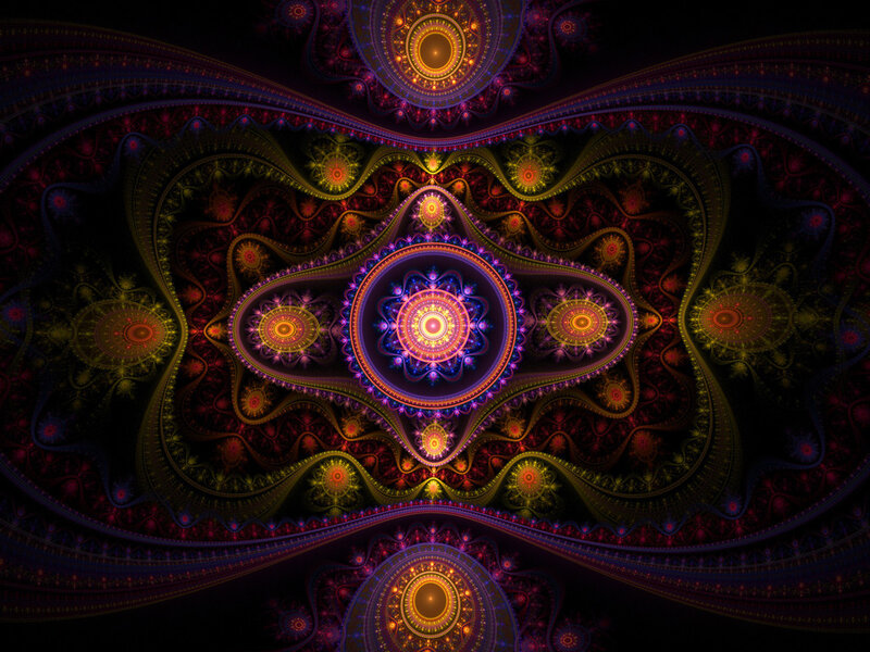 Fractal Mandala Pattern — Purple, Hypnotic, Digital Art, Circles, Patterns