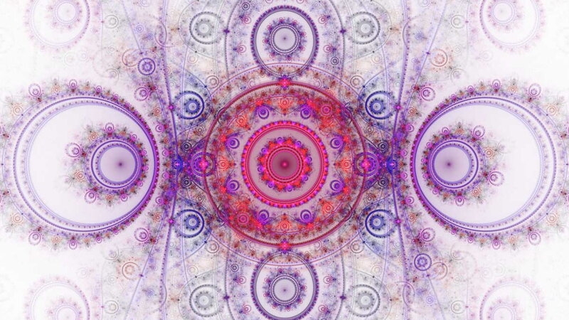 Fractal Mandala Pattern — Purple, Hypnotic, Digital Art, Circles