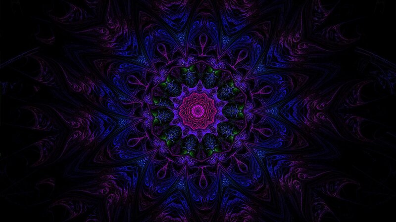 Fractal Mandala Pattern — Purple, Hypnotic, Digital Art, Symmetry, Light Patterns