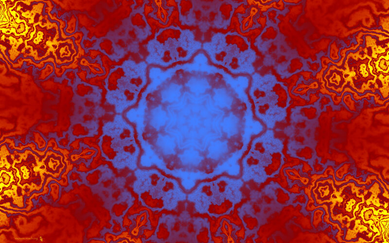 Fractal Mandala Pattern — Red, Hypnotic, Abstract, Symmetry
