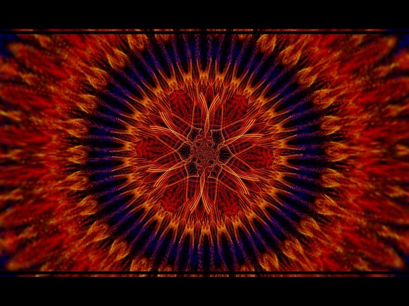 Fractal Mandala Pattern — Red, Hypnotic, Abstract
