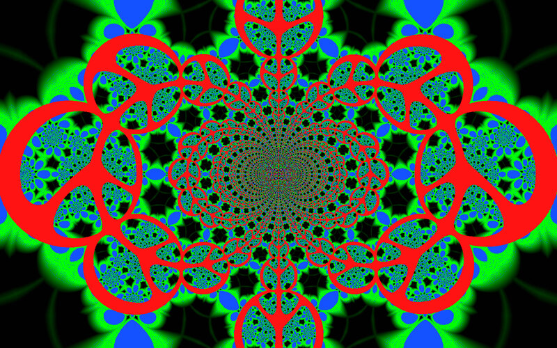 Fractal Mandala Pattern — Red, Hypnotic, Digital Art