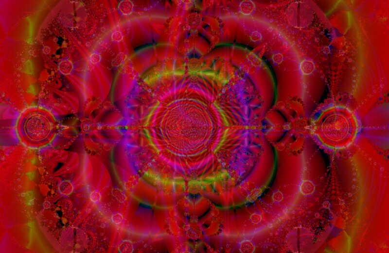 Fractal Mandala Pattern — Red, Hypnotic