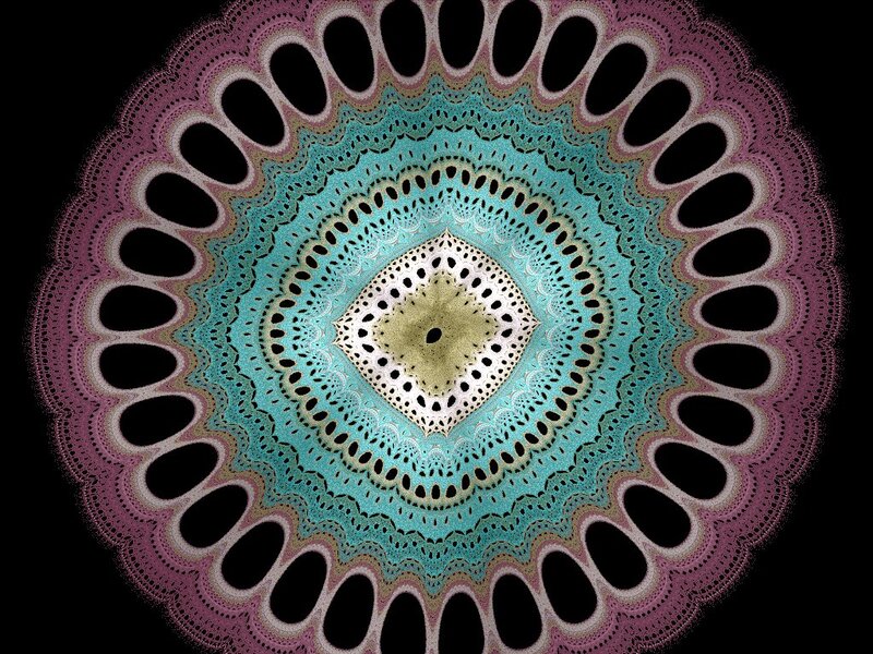 Fractal Mandala Pattern — Teal, Hypnotic