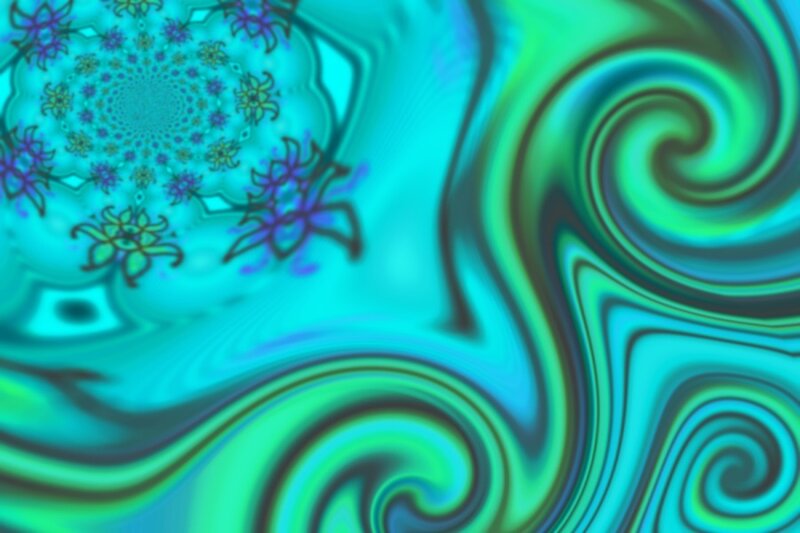 Fractal Mandala Pattern — Teal
