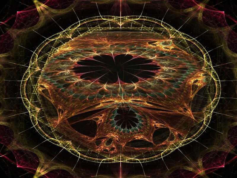 Fractal Mandala Pattern — Yellow