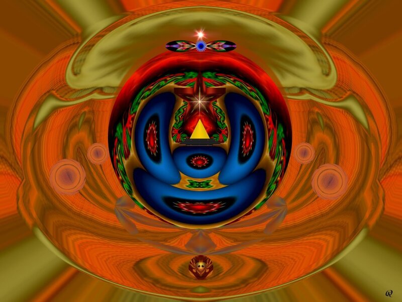 fractal mandala with central eye