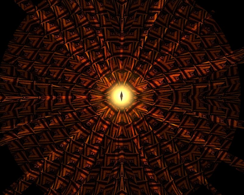 fractal mandala with central light