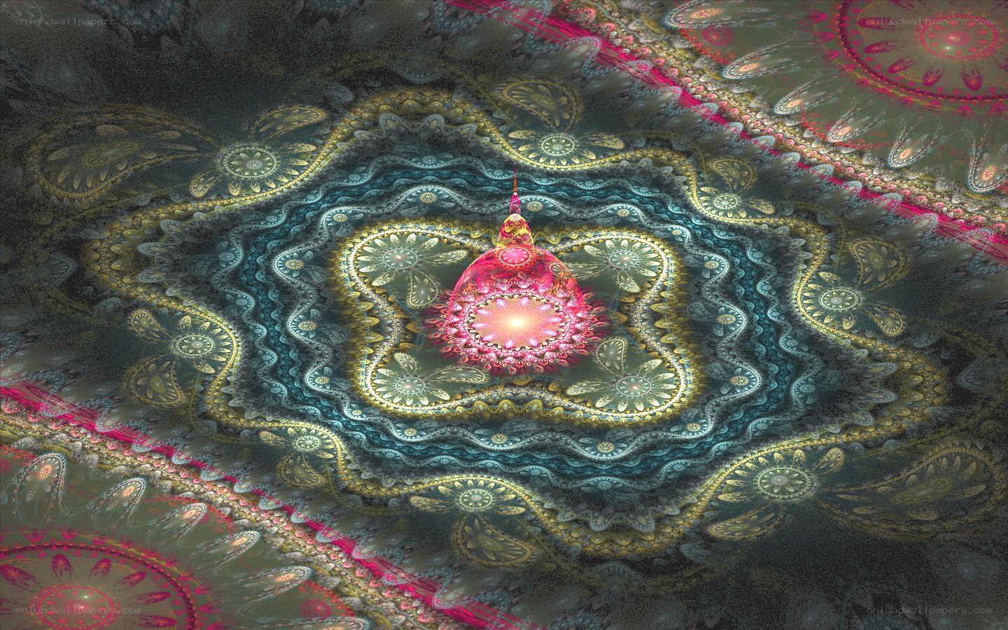 Fractal mandala with central light