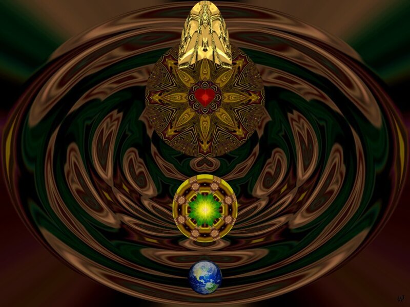 Fractal Mandala with Earth — Green, Mystical