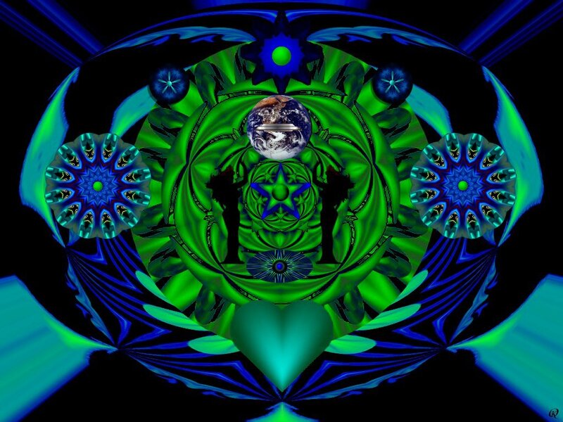 Fractal Mandala with Earth