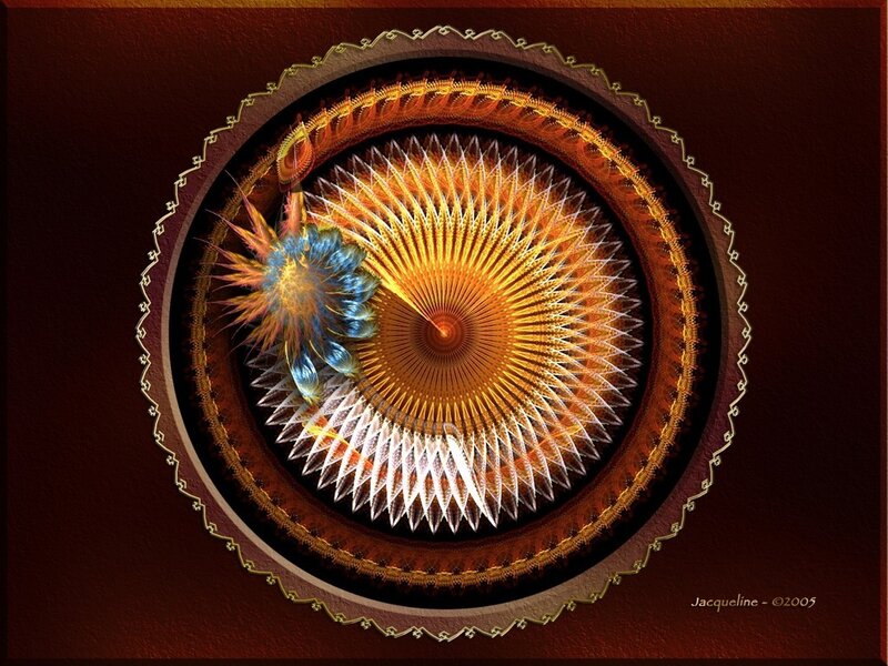 Fractal mandala with feather