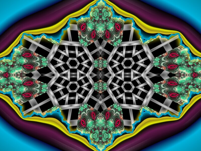 Fractal mandala with geometric patterns