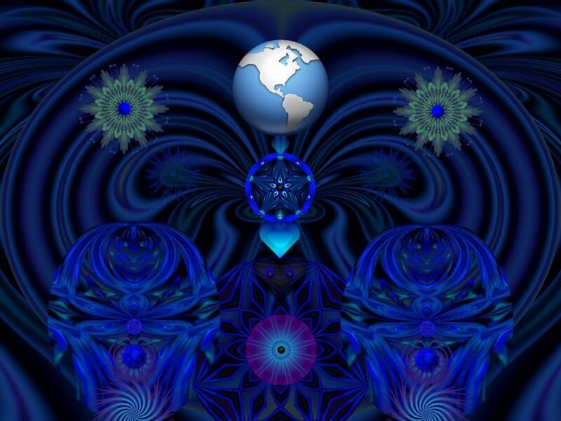 Fractal Mandala with Globe