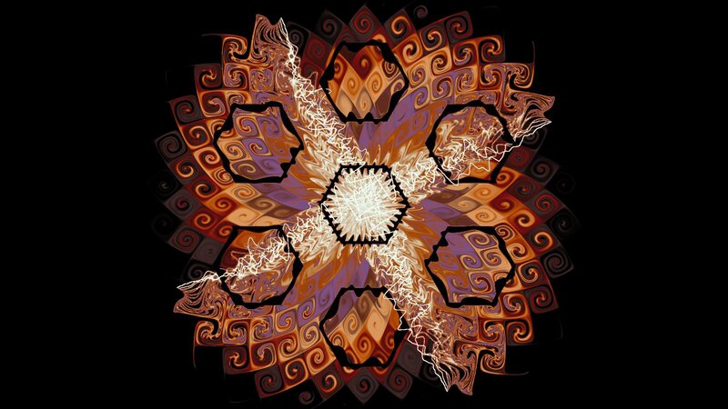 Fractal mandala with glowing center