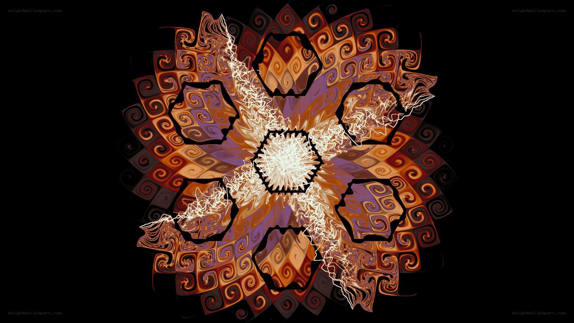 Fractal mandala with glowing center