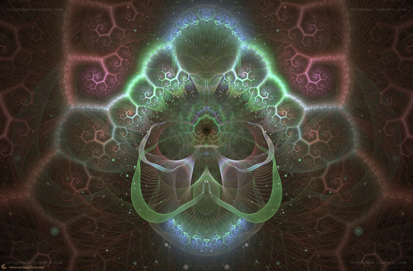 Fractal mandala with glowing patterns