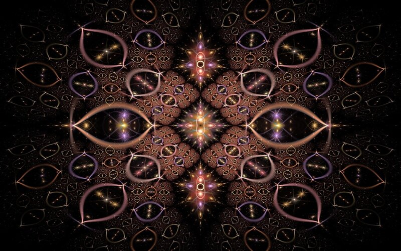 Fractal mandala with glowing patterns