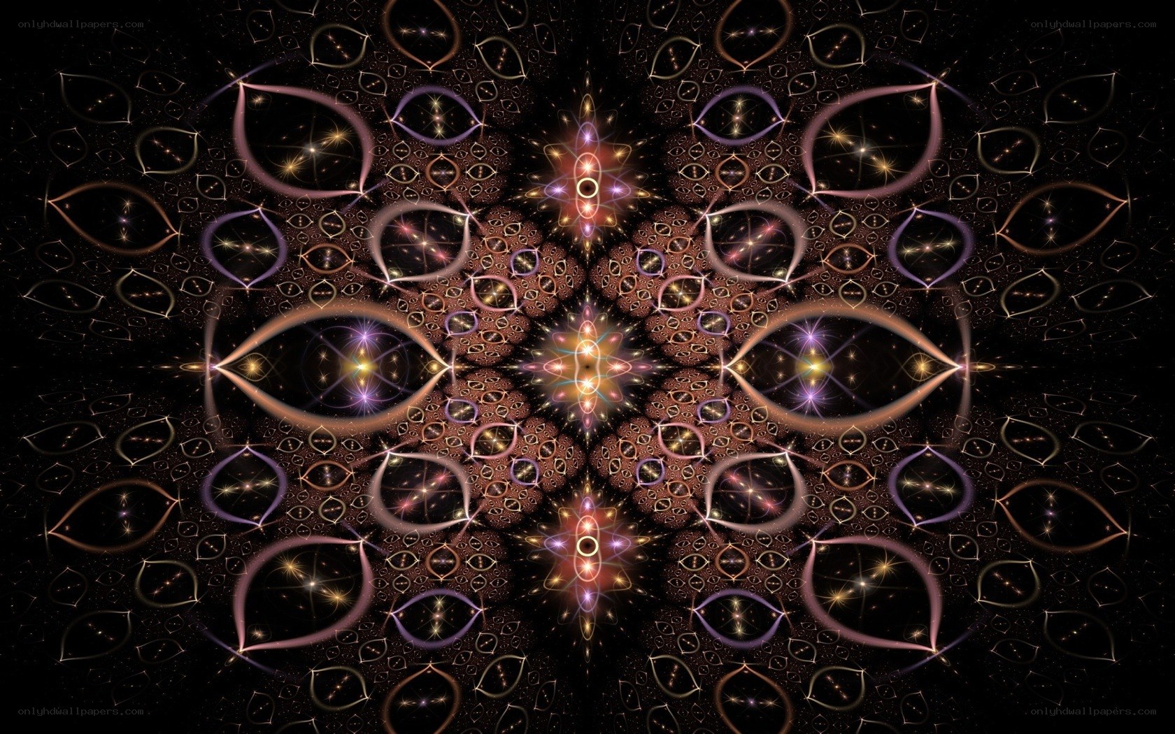 Fractal mandala with glowing patterns