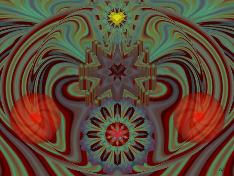Fractal Mandala with Hearts