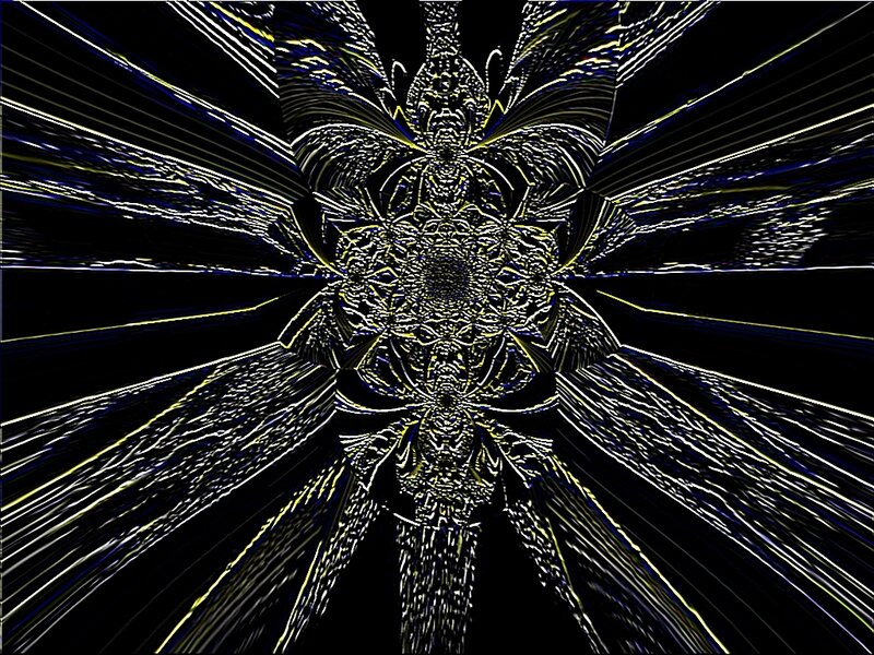 fractal mandala with light rays