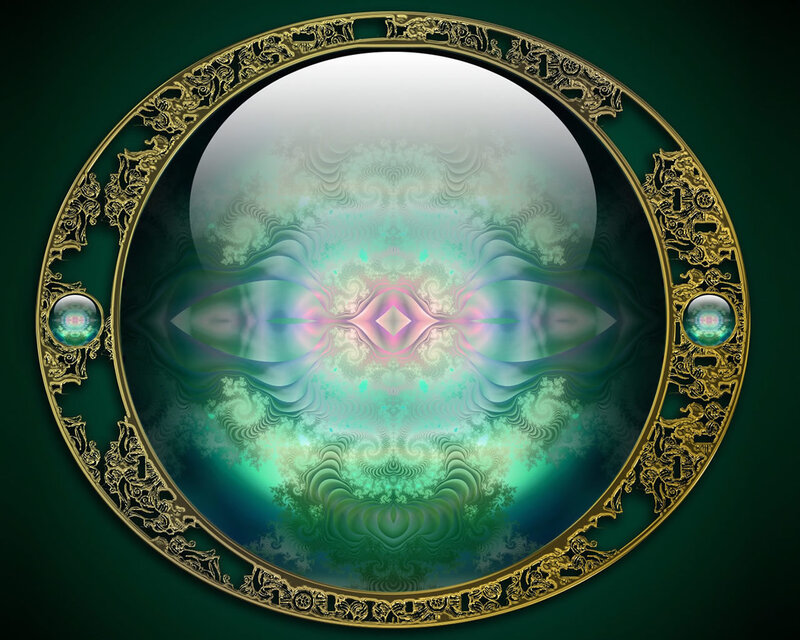 fractal mandala with ornate frame