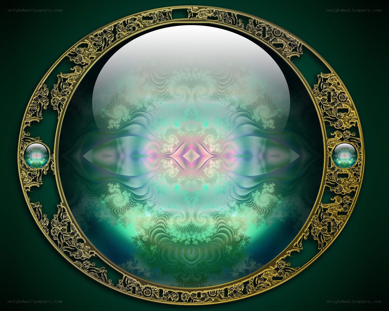 fractal mandala with ornate frame