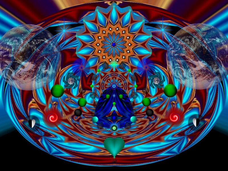 Fractal Mandala with Planets