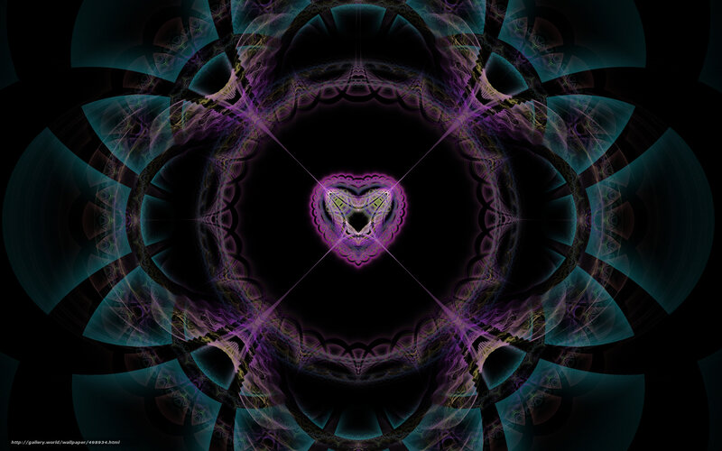fractal mandala with purple and teal
