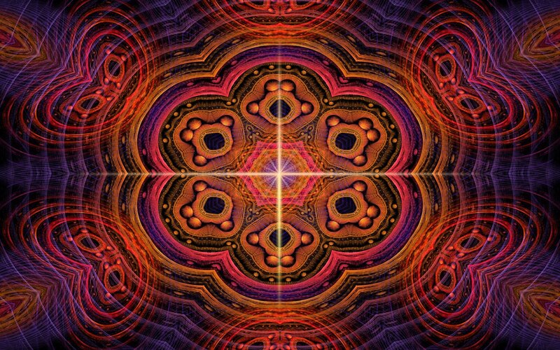 Fractal mandala with radiant center